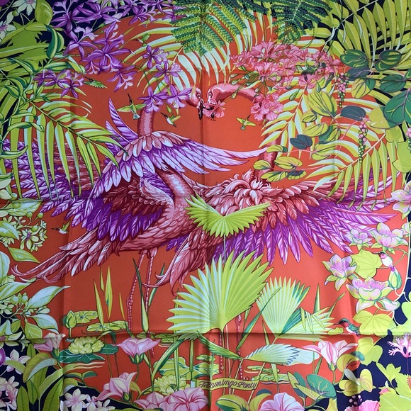 Hermès Flamingo Party Scarf Miami Limited … - Picture 7 of 10